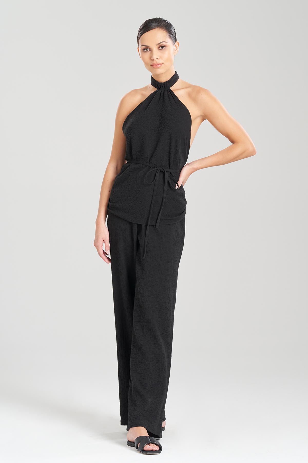 Black Textured Velvet Bra Halter Top – Fashion Brand Company