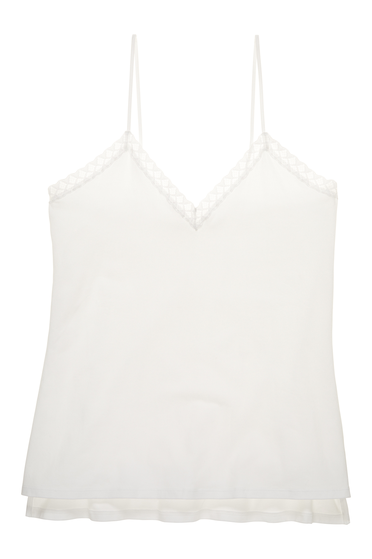 Only Hearts Org Cttn w/ Lace Cami in White- Bliss Boutiques