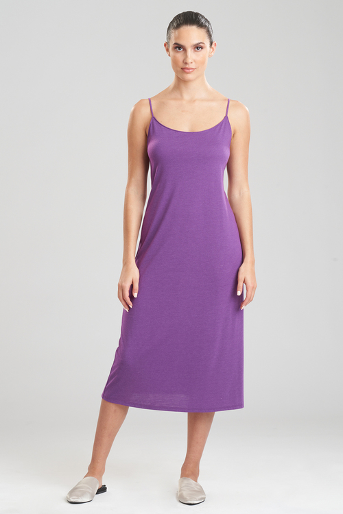 Natori Shangri-la Tencel™ Lightweight Ultra-soft Tank Top Dress Nightgown Pajamas In Vivid Plum