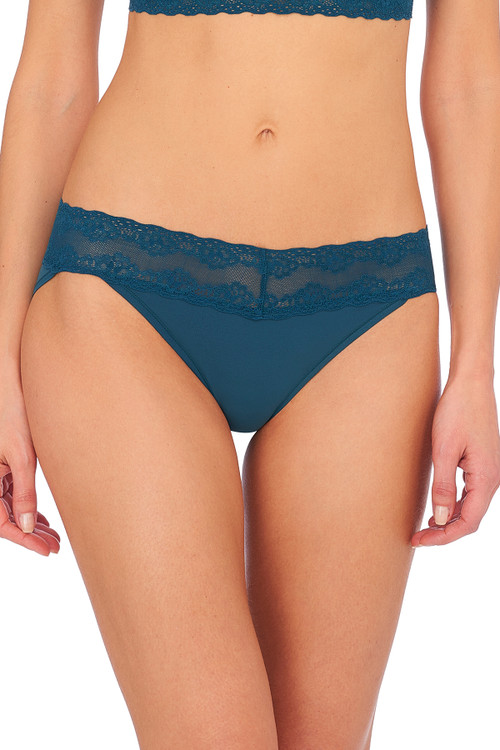 Natori Bliss Perfection Soft & Stretchy V-kini Panty Underwear In Deep Jade