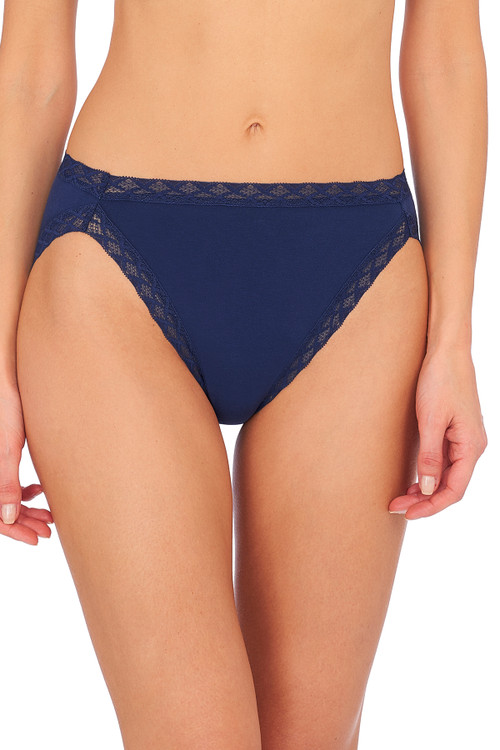 Natori Bliss French Cut Brief Panty Underwear With Lace Trim In Evening Sky