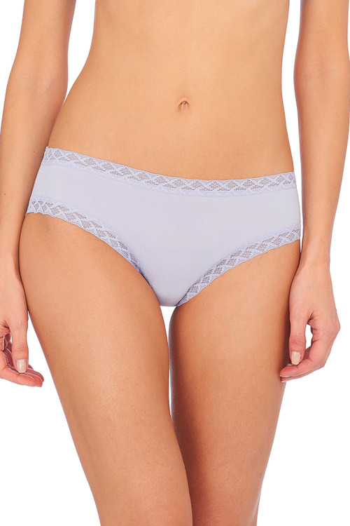 Natori Bliss Girl Comfortable Brief Panty Underwear With Lace Trim In Polar Blue