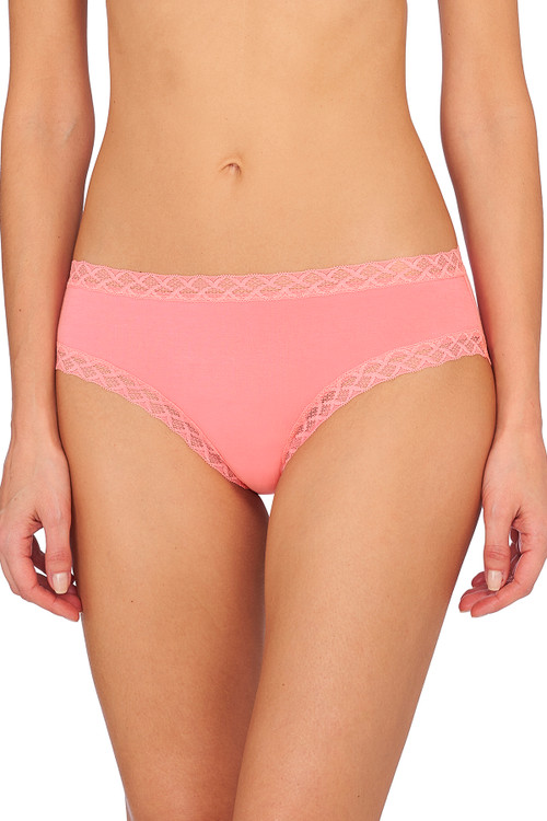 Natori Bliss French Cut Brief Panty Underwear With Lace Trim In