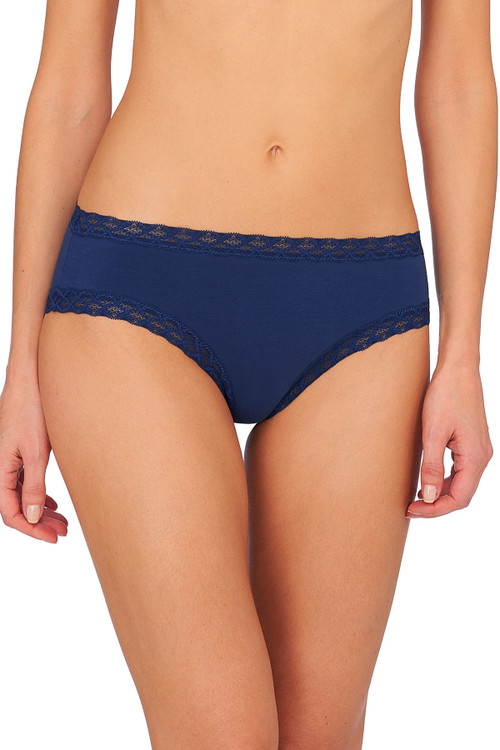 Natori Bliss Girl Comfortable Brief Panty Underwear With Lace Trim In Evening Sky