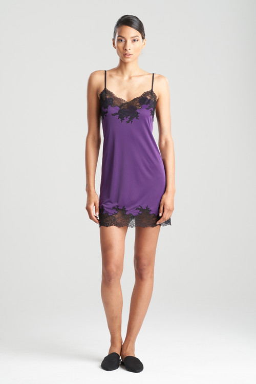 Natori Enchant Lace Trim Chemise In Amethyst