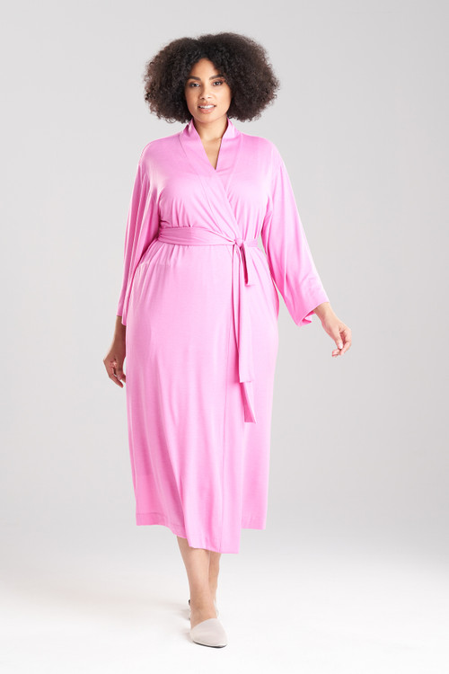 Natori Shangri-la Tencel™ Wrap Robe In Heather Violet Quartz