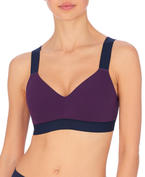 Natori Dynamic Convertible Medium-impact Sports Bra In Allium/midnight Navy