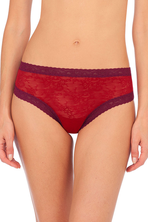 Natori Escape Thong In Strawberry/cabernet