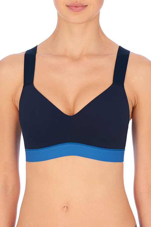 Natori Dynamic Convertible Contour Sports Bra (32b) In Dark Blue/blue Lapis