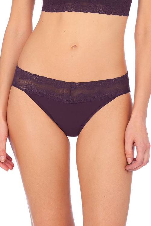 Natori Bliss Perfection Soft & Stretchy V-kini Panty Underwear In Blackberry