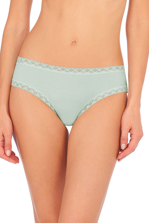 Natori Bliss Girl Comfortable Brief Panty Underwear With Lace Trim In Mint