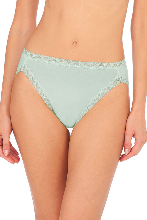 Natori Bliss French Cut Brief Panty Underwear With Lace Trim In Mint