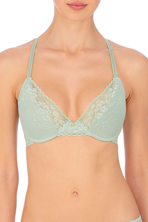 Natori Cherry Blossom Lace Underwire Push-up Bra In Cameo Rose