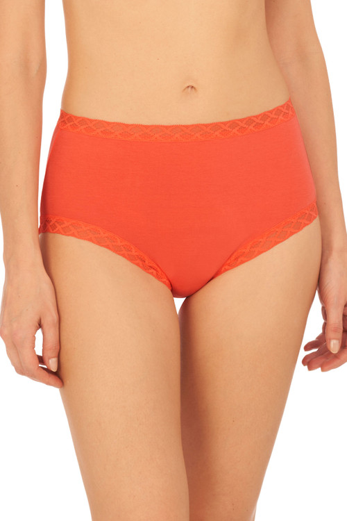 Natori Bliss Full Brief Panty In Bright Coral