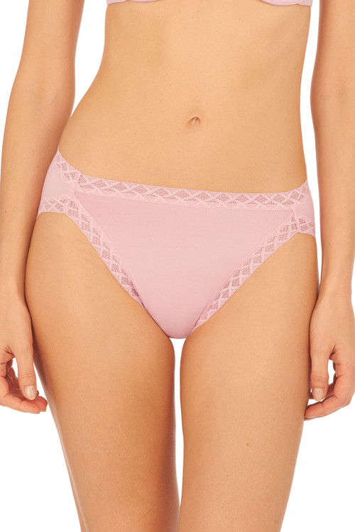 Natori Bliss French Cut Brief Panty Underwear With Lace Trim In Blossom