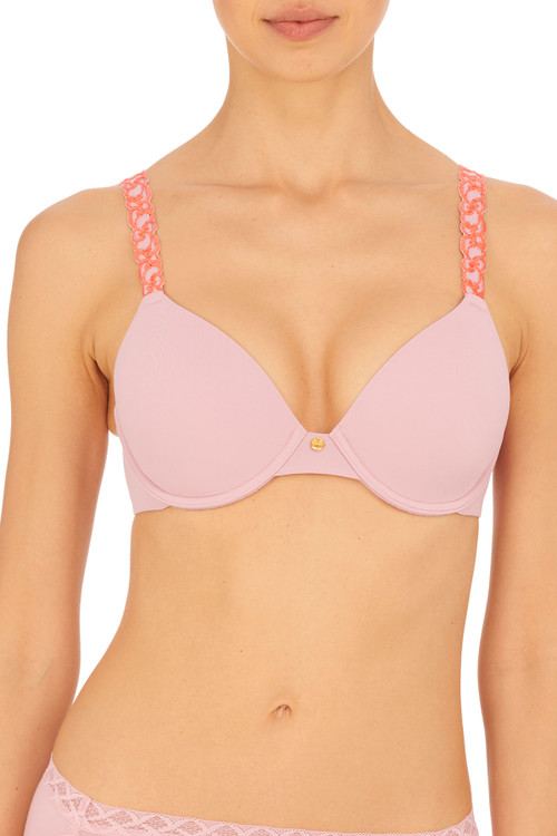 Natori Pure Luxe Underwire T-shirt Bra In Bellflower / Vivid Plum