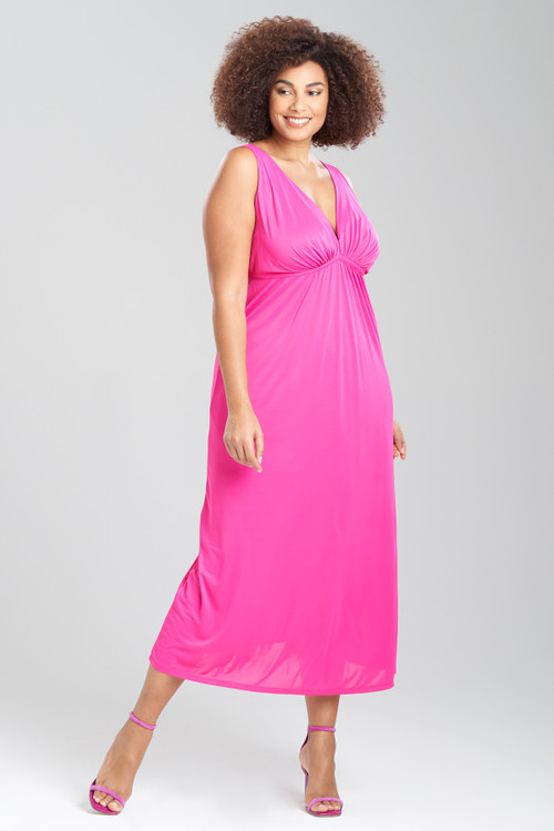 Natori Aphrodite Gown Dress In Fuchsia Pink