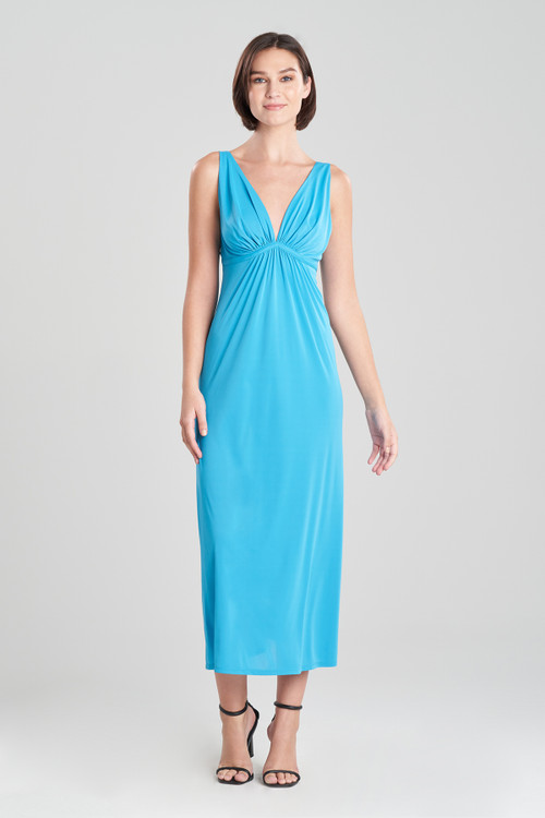 Natori Aphrodite Gown Dress In Heather Aurora Blue