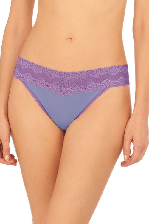 Natori Bliss Perfection One-size Thong In Bluebell/violette