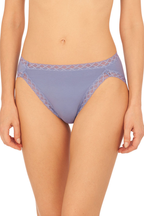 Natori Bliss French Cut Brief Panty Underwear With Lace Trim In Bluebell