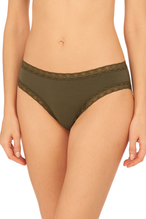 Natori Bliss Girl Comfortable Brief Panty Underwear With Lace Trim In Thyme