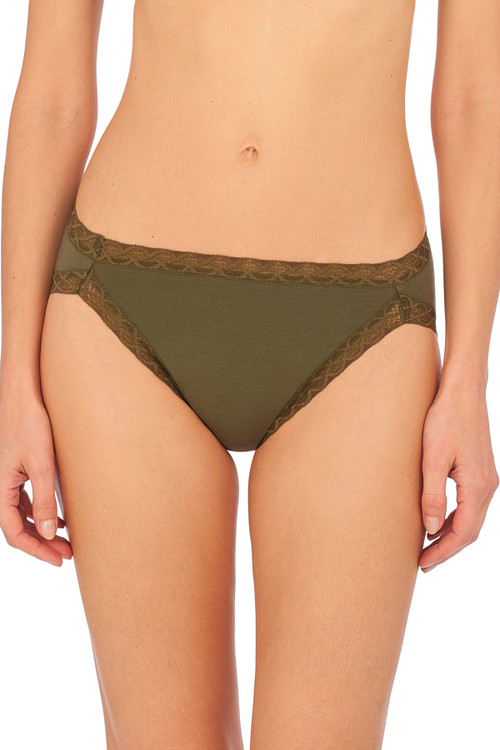 Natori Bliss French Cut Brief Panty Underwear With Lace Trim In Thyme