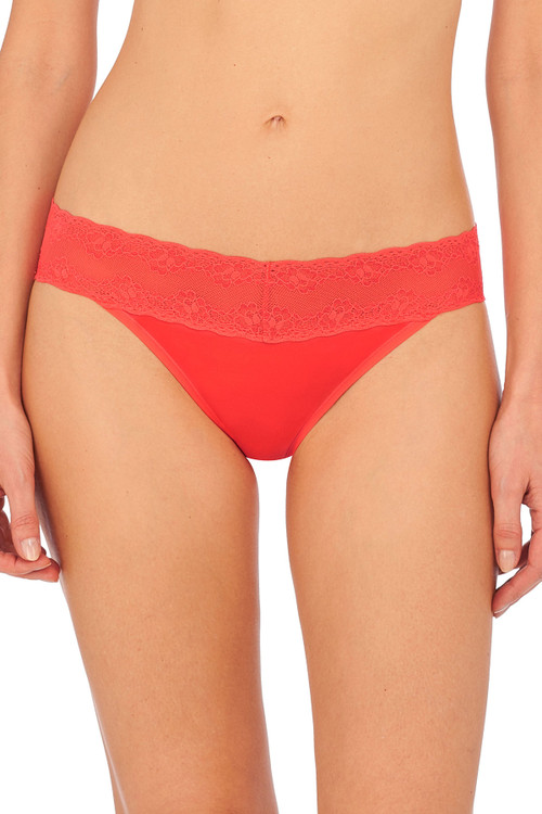 Natori Bliss Perfection Soft & Stretchy V-kini Panty Underwear In Bright Coral