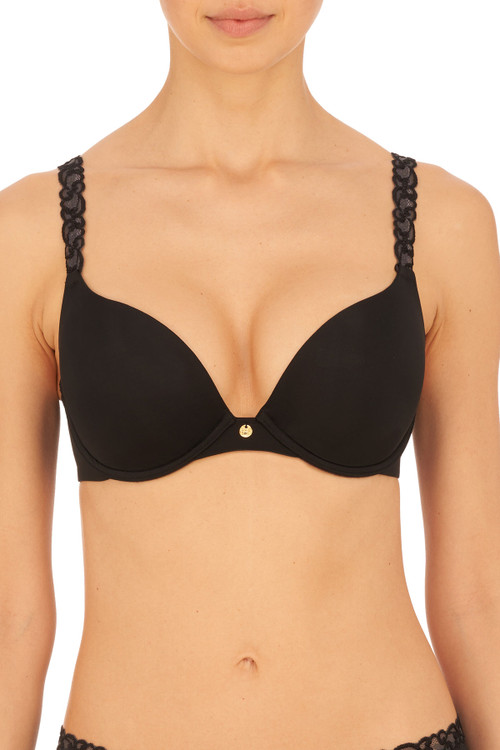 Natori Cherry Blossom Convertible Contour Underwire Bra 721191 In Black