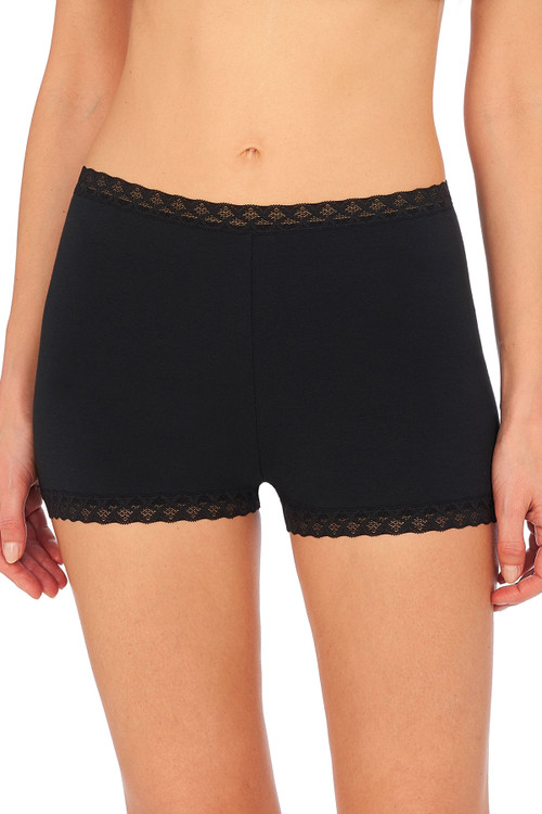 Natori Bliss Stretch Cotton Pajama Shorts In Black