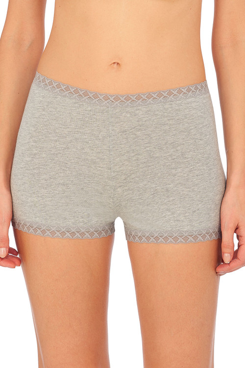 Natori Bliss Cotton Shorts Panty In Light Grey Heather