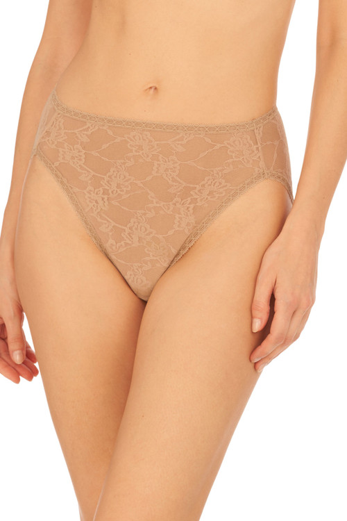 Natori Bliss Allure One-size Lace French Cut Brief Panty In Cafe