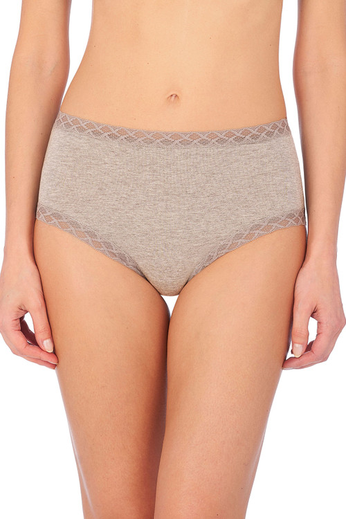 Natori Bliss Full Brief Panty In Light Grey Heather