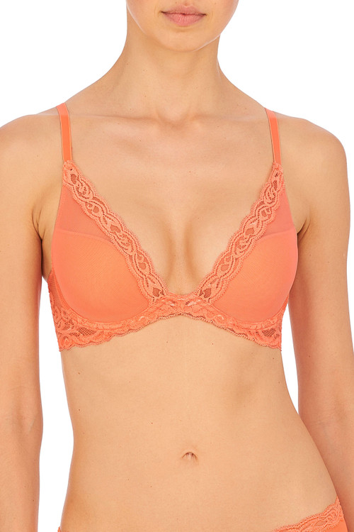 Natori Feathers Contour Plunge Bra 730023 Ribbon Pink/Peach Pink