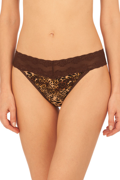 Natori Bliss Perfection One-size Thong In Java Luxe Leopard Print