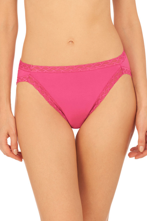 Natori Bliss French Cut Brief Panty Underwear With Lace Trim In Full Bloom