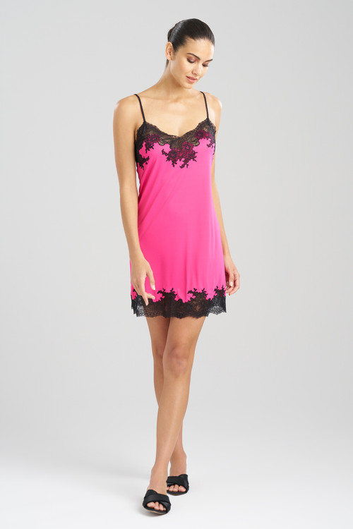 Natori Enchant Lace Trim Chemise In Fiesta Pink