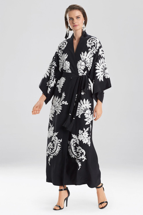 Couture Mantilla Scroll Embroidery Robe - Natori