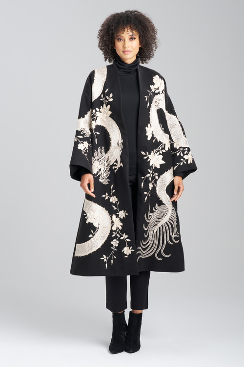 Buy Couture Felt Embroidered Dragon Coat Online | Natori