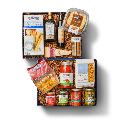 Our Gourmet Italian Pantry Gift box filled with many Italian essentials!