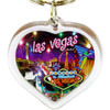 Heart Shape Acrylic Key Ring with a vibrant colored Neon Fireworks Las Vegas Design