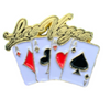 Metal Las Vegas 4 Aces Cards shaped Lapel Pin.