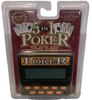 Black case and orange buttons on a electronic poker hand held game