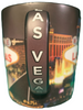 "Las Vegas" on the Handle of this Las Vegas Scene Mug with Black Background. 
