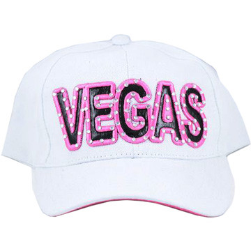 Vegas Cap/Hat White \u0026 Pink- las vegas 