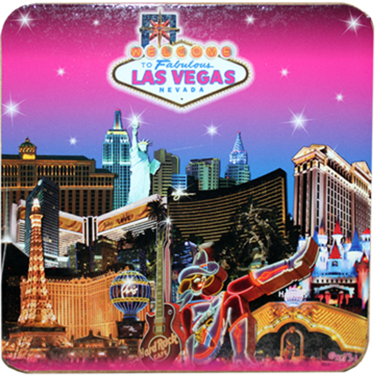 Las Vegas Pink Skyline Coaster Set of 4 las vegs fun and unique gift