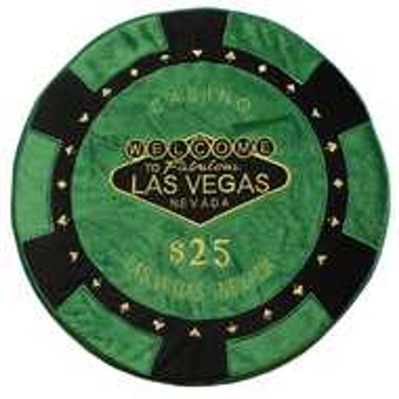 kaping Minder dan Panorama Green - $25 Poker Chip Pillow- Las Vegas Gift Shop