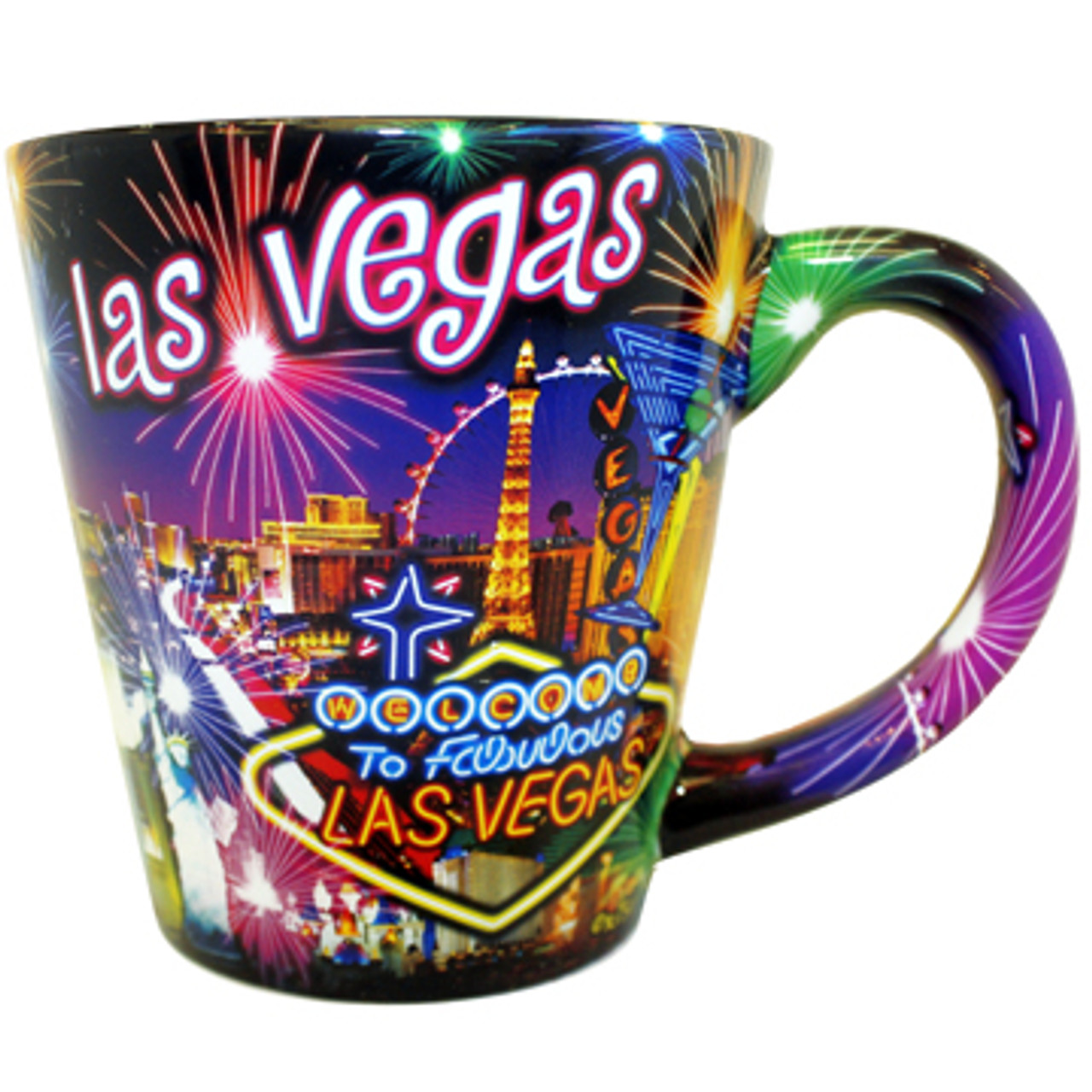 Neon Fireworks Las Vegas Cone Mug - Las Vegas Gift Shop