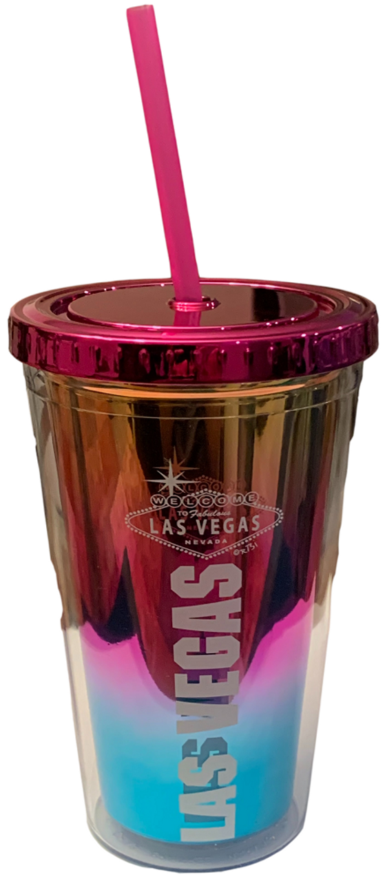Las Vegas Tumbler with Straw RAINBOW