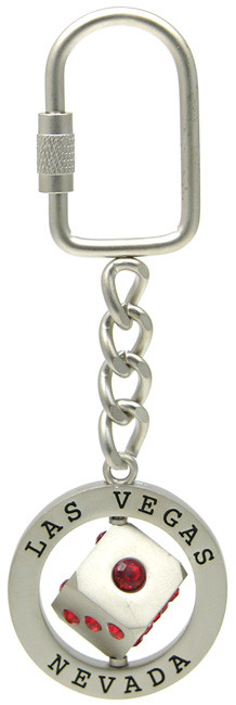 White Stones Gold Bottle Opener Spinner Keychain Las Vegas Souvenir