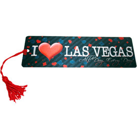 Bookmark with I "Heart" Las Vegas theme and red tassel.